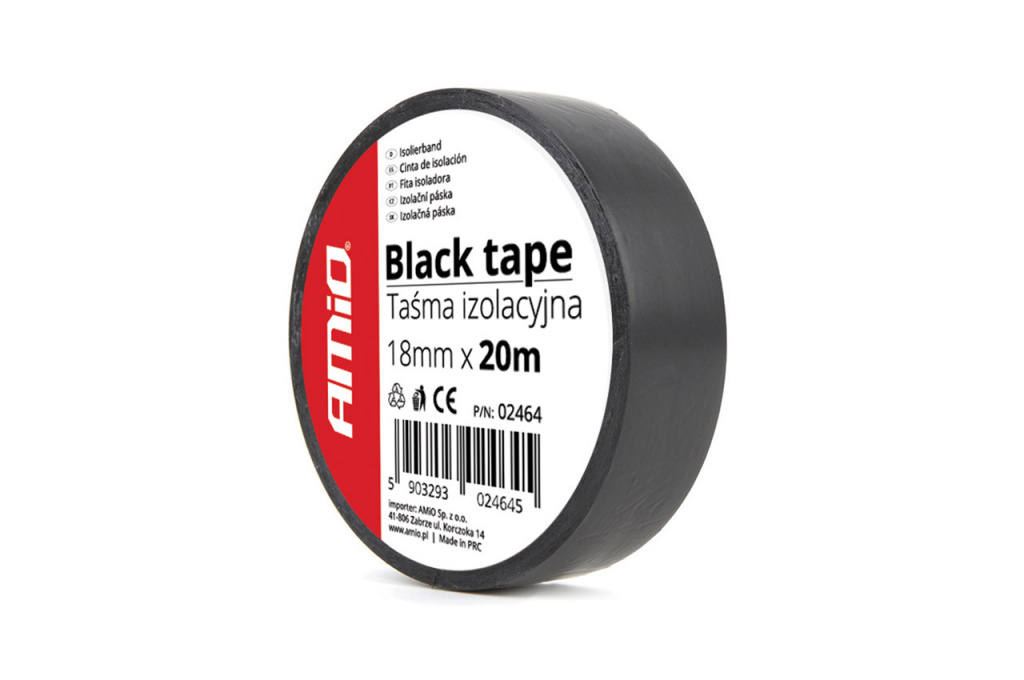 Bandă Neagră 18mm X 20m (1 Buc) Amio 02464
