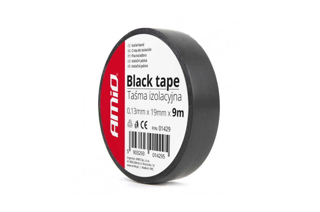 Bandă Neagră 19mm X 9m (12 Buc) Amio 01429