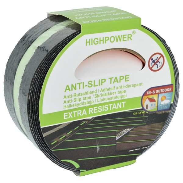 Banda Adeziva Antialunecare Negru/Verde Fosforescent 5CM X 5M HPT08 160720-11