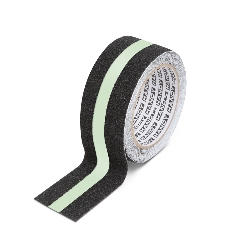 Banda adeziva, antiglisanta - 5m x 50 mm - fosforescent / negru 11088C