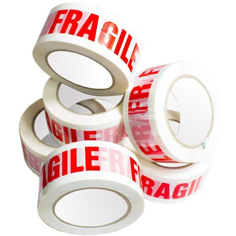 BANDA ADEZIVA / SCOTH / SCOCI - FRAGIL / FRAGILE LATIME 50mm LUNGIME 60m ⭐⭐⭐⭐⭐