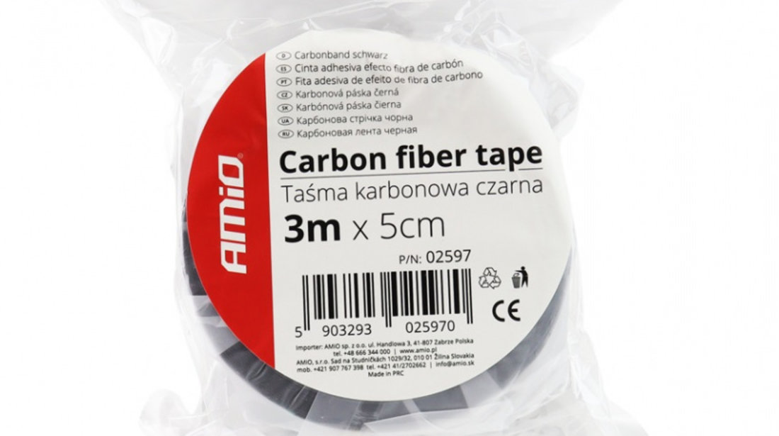 Banda Carbon Amio Negru 3MX5MM 02597