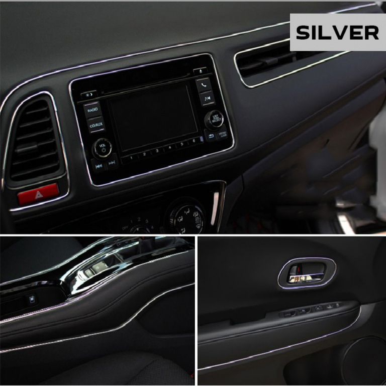 Banda decor interior crom TUNING, 5m, ARGINTIU AVX-AG679B