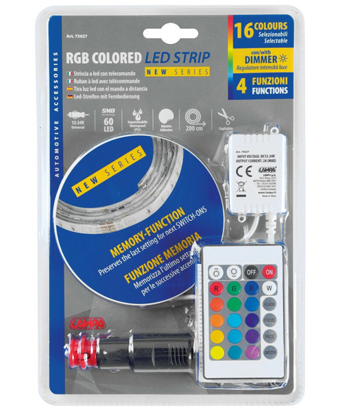Banda Led RGB Lampa, 60 Led 12V-24V 200cm 16 Culori LAM73627
