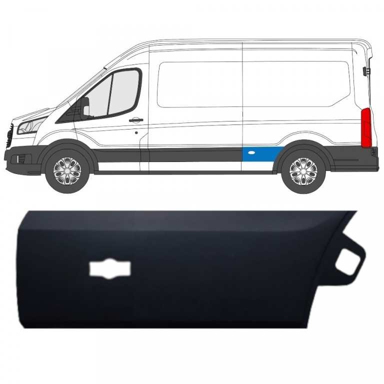 Bandou Aripa Spate Stanga In Fata Rotii Cu Locas Semnalizare Prasco Ford Transit 8 2013→ Long FD9131456
