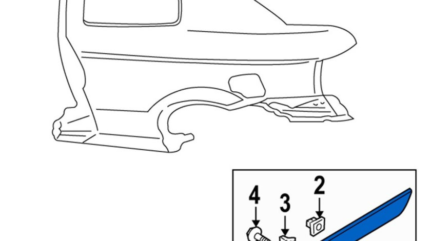 Bandou Aripa Stanga Spate Hatchback Originala Hyundai Accent H/B 2003-2004-2005