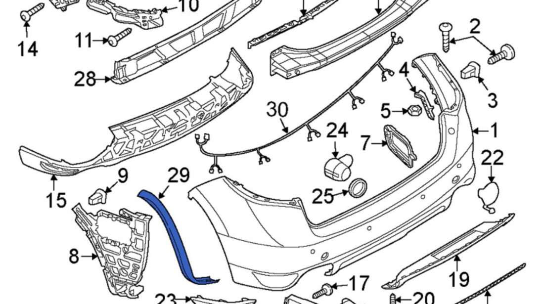 Bandou Bara Spate Stanga Pe Aripa Am Porsche Cayenne 2 92A 2010-2014 95855998950G2X