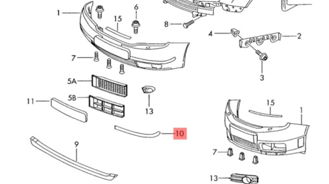 Bandou bara stanga fata SKODA FABIA (6Y2) [ 1999 - 2008 ] OEM 6Y0807717 6Y0 807 717