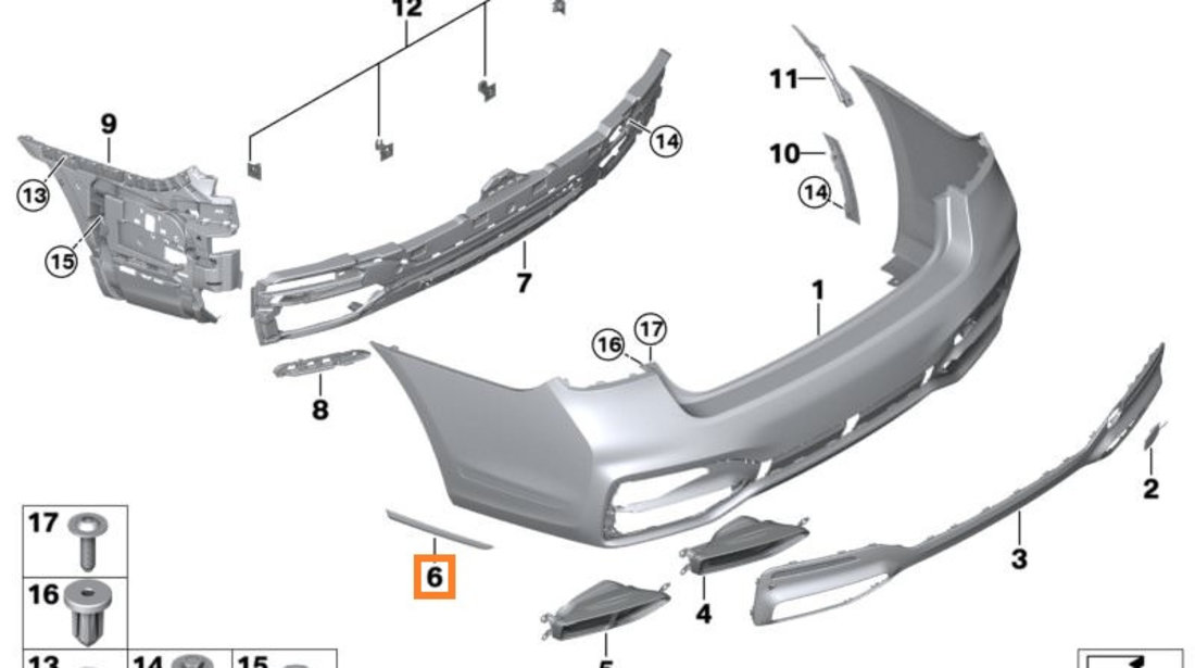 Bandou Ornament Crom Bara Spate Dreapta Oe Bmw Seria 7 G11, G12 2018→ LCI M-Pachet 51128076424