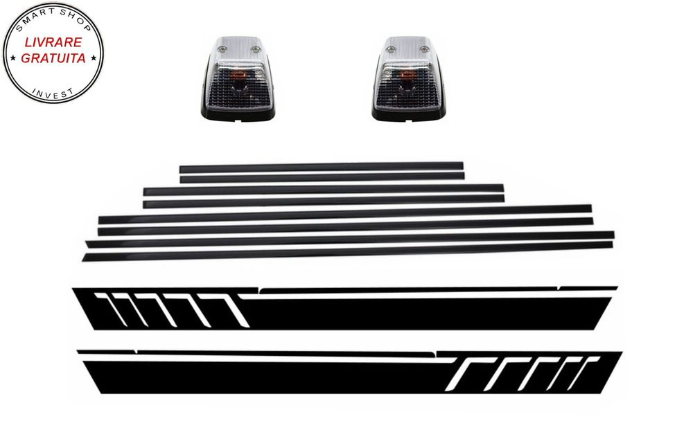 Bandouri Laterale cu Stickere Laterale Negru Mat si Lampi Semnalizare Mercedes G-C- livrare gratuita