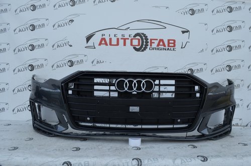 Bară față Audi A6 4K S-line Black Edition an 2018-2020 cu găuri pentru Parktronic şi spălătoa...