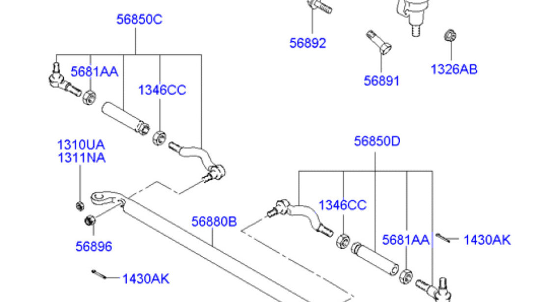 Bara directie cu capete bara punte fata Hyundai Terracan JAPANPARTS 56850-H1001