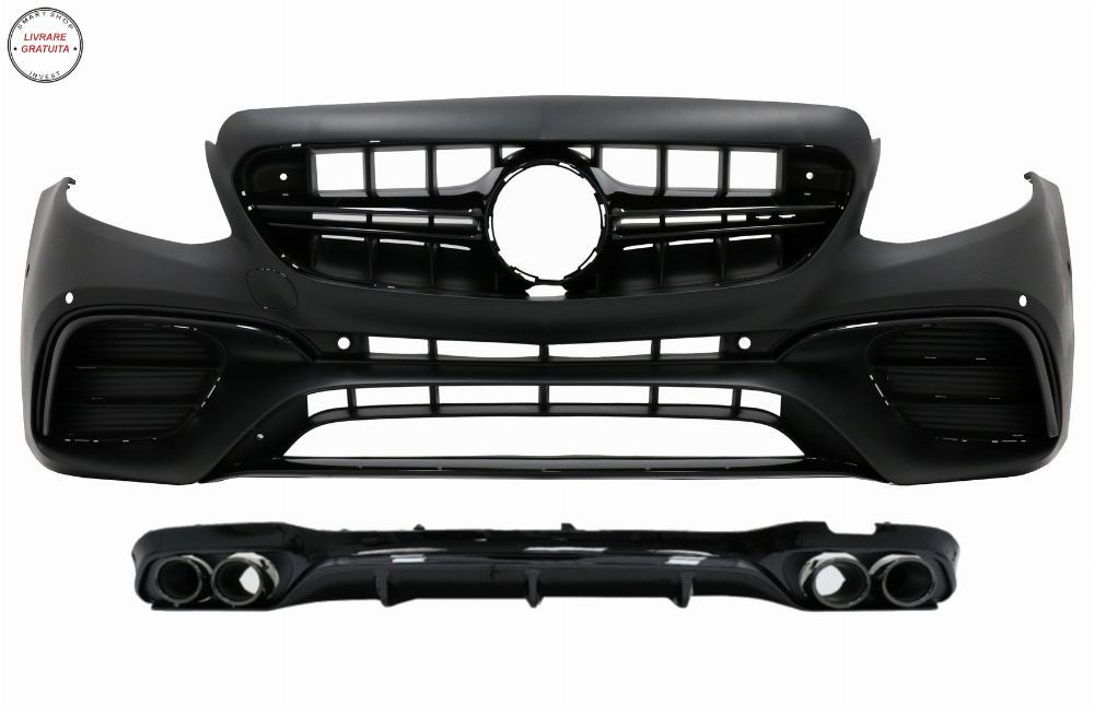 Bara Fata cu Difuzor Bara Spate si Ornamente Toba Mercedes E-Class W213 (2016-2019- livrare gratuita
