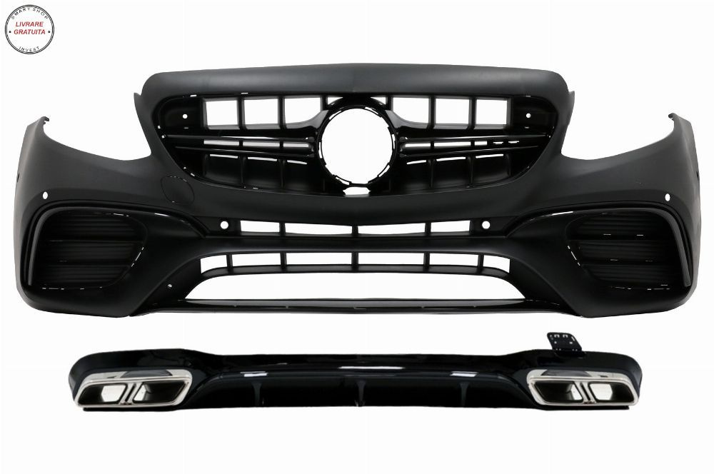 Bara Fata cu Difuzor Bara Spate si Ornamente Tobe Mercedes E-Class W213 (2016-up) - livrare gratuita