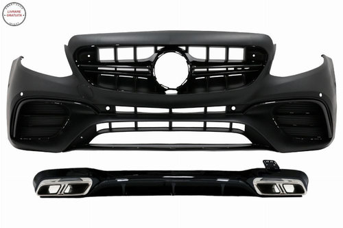 Bara Fata cu Difuzor Bara Spate si Ornamente Tobe Mercedes E-Class W213 (2016-up) - livrare gratuita