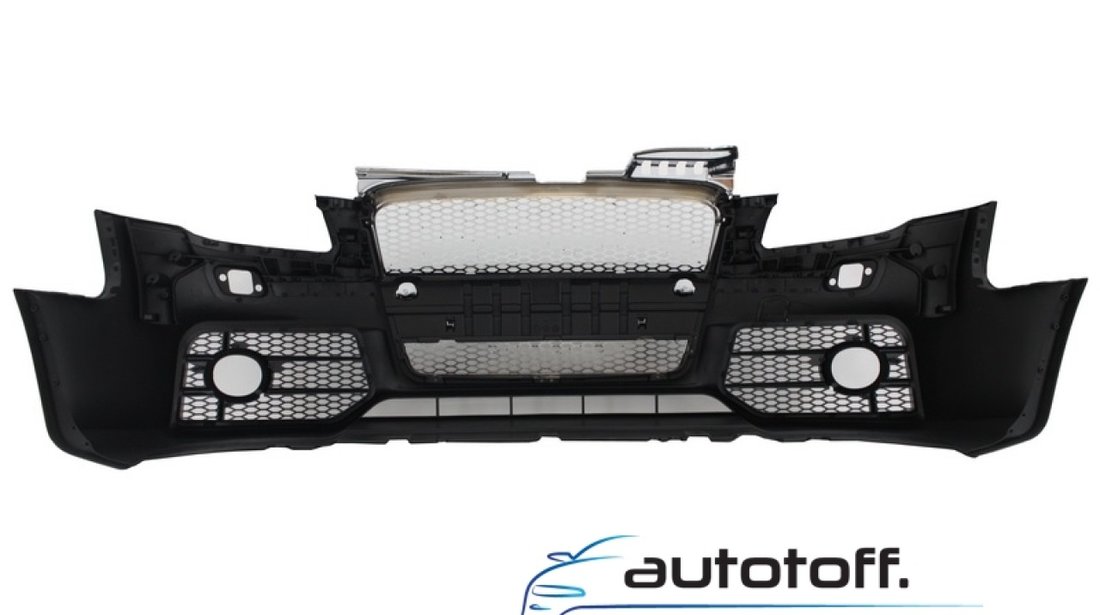 Bara Fata cu Grila Centrala Audi A4 (B7) Facelift (2004-2008) RS4 Crom si Negru Design