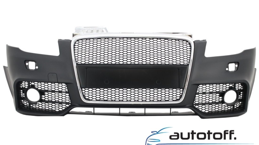 Bara Fata cu Grila Centrala Audi A4 (B7) Facelift (2004-2008) RS4 Crom si Negru Design