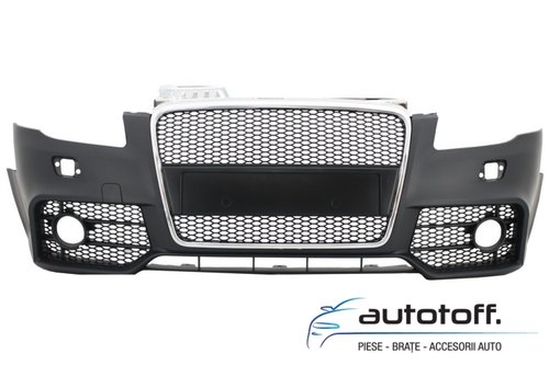 Bara Fata cu Grila Centrala Audi A4 (B7) Facelift (2004-2008) RS4 Crom si Negru Design