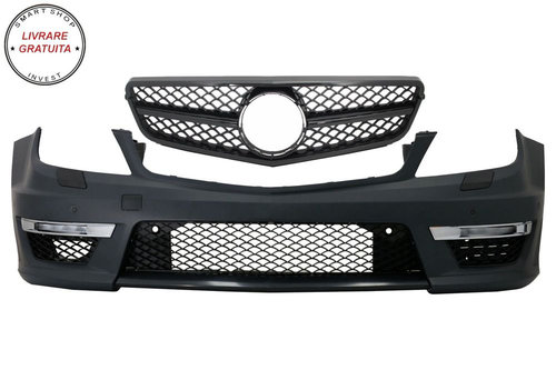 Bara Fata cu Grila Centrala Mercedes C-class W204 Facelift (2012-up) C63 Sport Neg- livrare gratuita