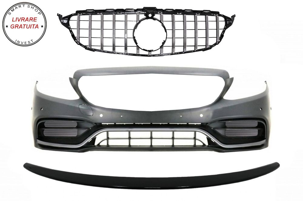 Bara Fata cu Grila si Eleron portbagaj Negru Lucios Mercedes C-Class C205 (2014-20- livrare gratuita