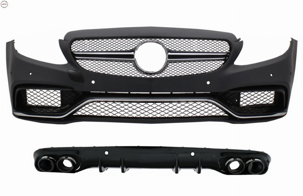 Bara Fata cu Grile si Difuzor Spate cu Ornamente Cromate Mercedes C-Class C205 A20