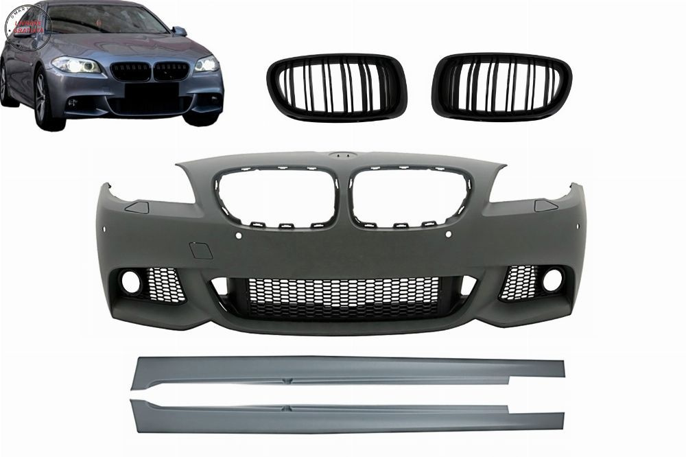 Bara Fata cu Praguri Laterale si Grile Centrale BMW Seria 5 F10 F11 (07.2010-2013)- livrare gratuita