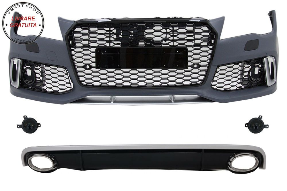 Bara Fata & Difuzor Bara Spate cu Ornamente Evacuare AUDI A7 4G (2010-2014) RS7 De- livrare gratuita