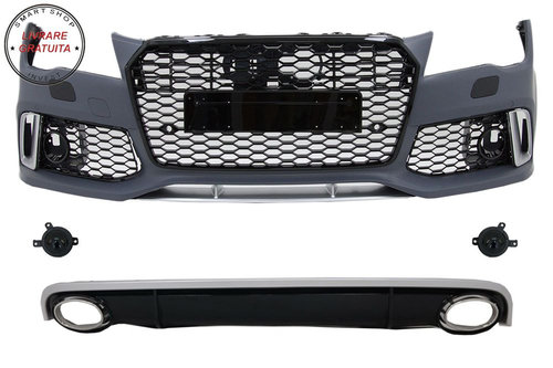 Bara Fata & Difuzor Bara Spate cu Ornamente Evacuare AUDI A7 4G (2010-2014) RS7 De- livrare gratuita
