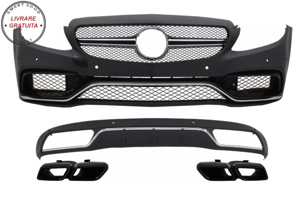 Bara Fata & Difuzor cu Ornamente Evacuare Mercedes C-Class W205 S205 (2014-2018) C- livrare gratuita