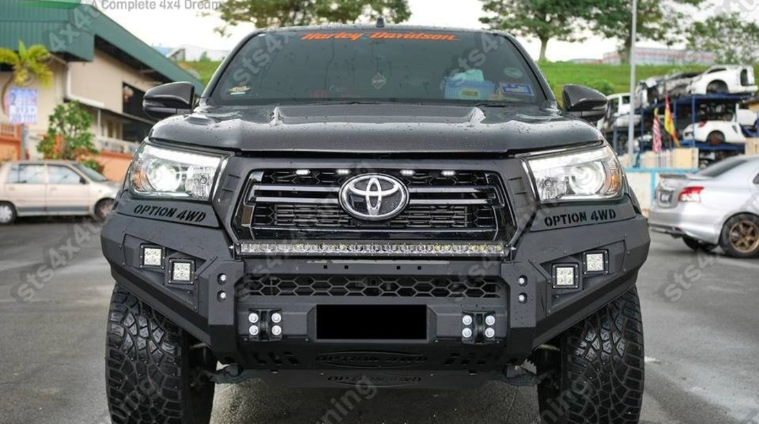 BARA FATA HEAVY DUTY + GRILA FATA 2019 LOOK TOYOTA HILUX REVO 2016-2020 [V1 ROC]