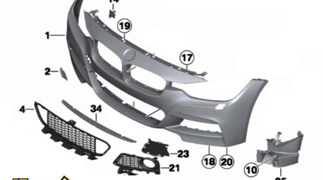 Bara fata M Performance BMW seria 3 F30 F31