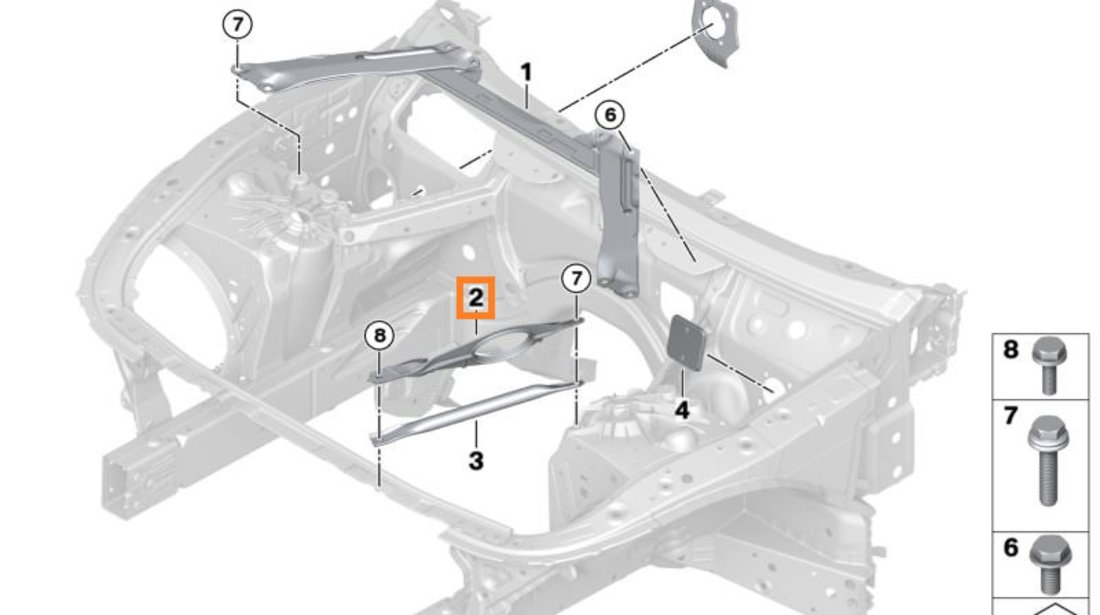 Bara Rigidizare Dreapta Oe Bmw Seria 8 G14, F91 2020→ 51618065852