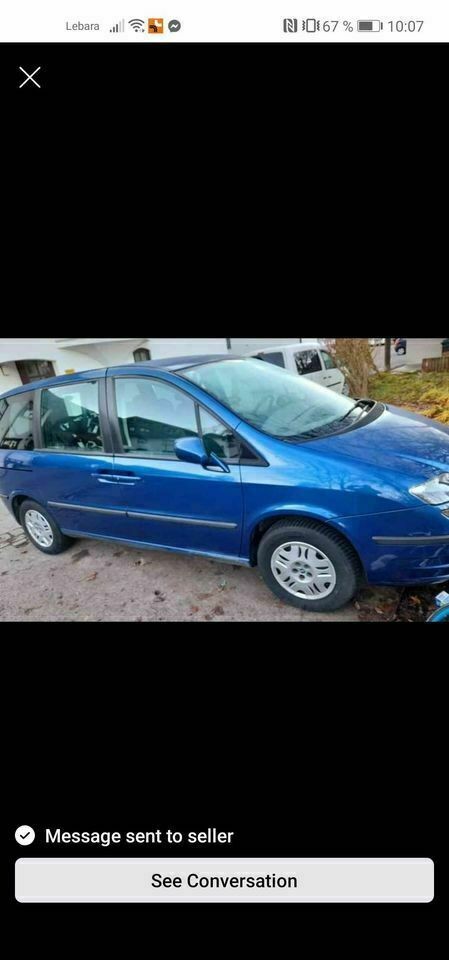 Bara spate cu senzori de parcare completa Fiat Ulyse 2005 albastru