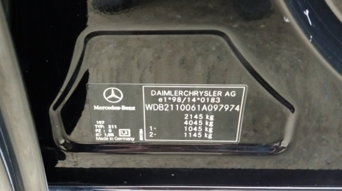 Bara spate Mercedes E-CLASS W211 2002 berlina 2.2