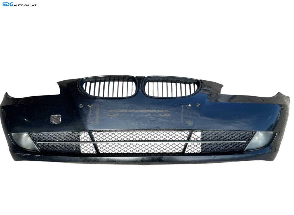 Bara Spoiler Fata cu Locas Senzori Parcare si Spalatoare Faruri Culoare Blacksaphire BMW Seria 5 E60 E61 LCI Facelift 2007 - 2010 Cod 7178696 717869613 [B4568]