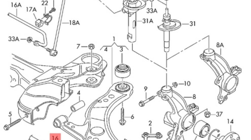 Bara stabilizatoare fata ​Audi A3 (8L1) Coupe 1999 1.9 TDI AUDI A3 (8L1) [ 1996 - 2006 ] OEM 1J0411305B