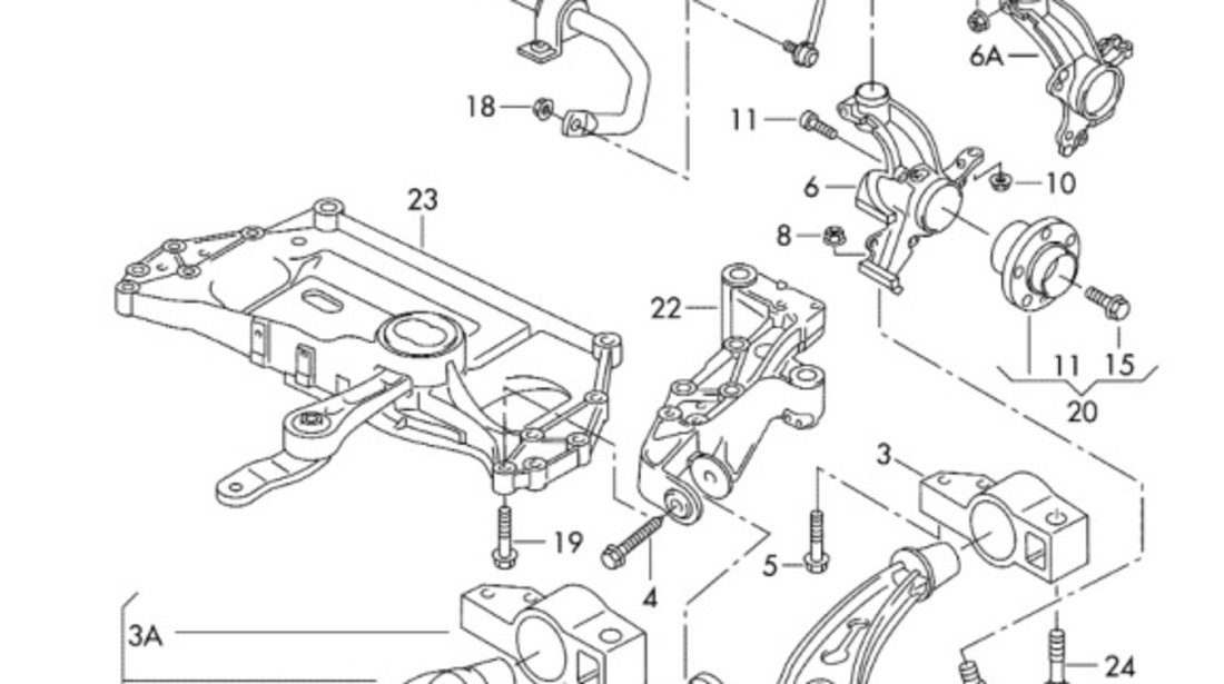 Bara stabilizatoare fata Audi A3 (8P) Coupe 2004 2.0 TDI OEM 1K0411303BJ