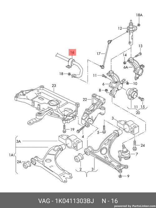 Bara stabilizatoare fata audi A3 (8P) Hatchback 2005 2.0 TDI OEM 1K0411303BJ
