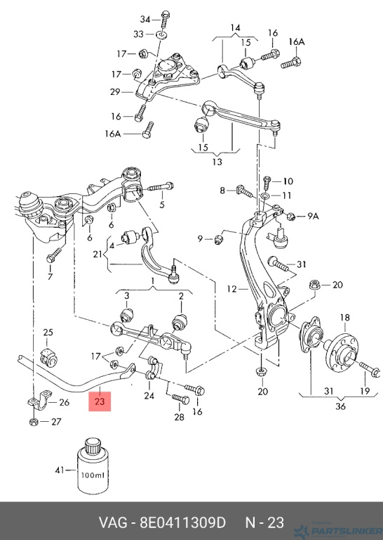 Bara stabilizatoare fata Audi A4 B6 (8E2) Sedan 2003 1.9 TDI OEM 8E0411309D