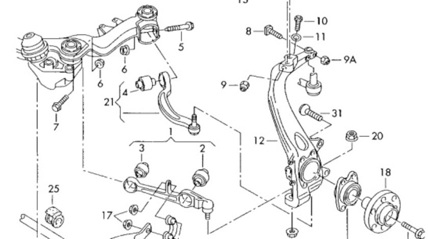 Bara stabilizatoare fata Audi A4 B6 (8E2) Sedan 2003 1.9 TDI OEM 8E0411309D