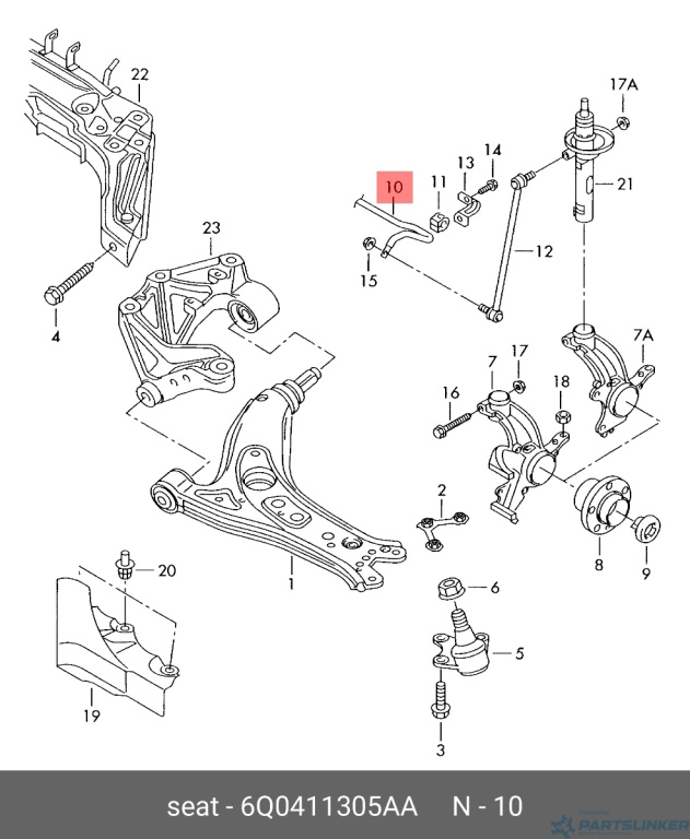 Bara stabilizatoare fata Seat Cordoba (6L2) Berlina 2003 1.9 SDI OEM 6Q0411305AA