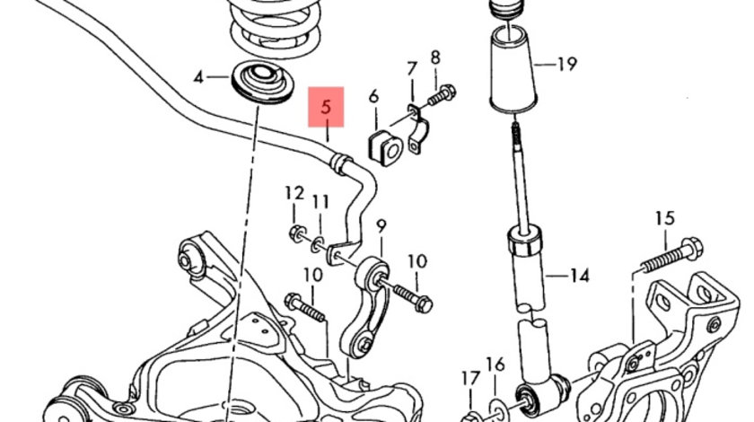 Bara stabilizatoare spate Audi A6 C6 (4F2) Sedan 2006 2.7 TDI OEM 4F0511409H