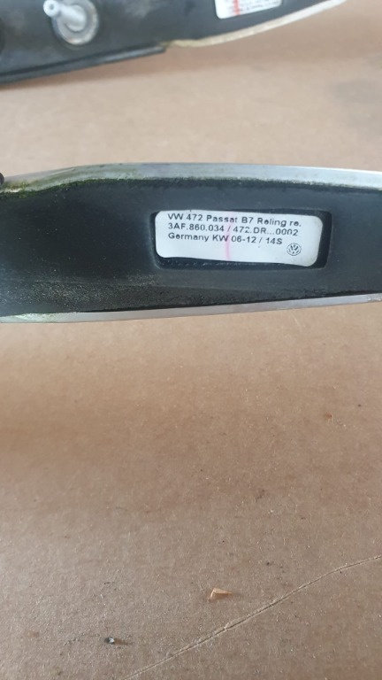 Bare portbagaj Vw Passat B7 2010 - 2015 cod piesa 3AF860034