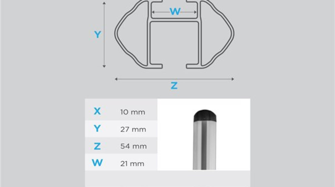Bare transversale aluminiu Menabo Profile L pentru Opel Combo (E), model 2018+