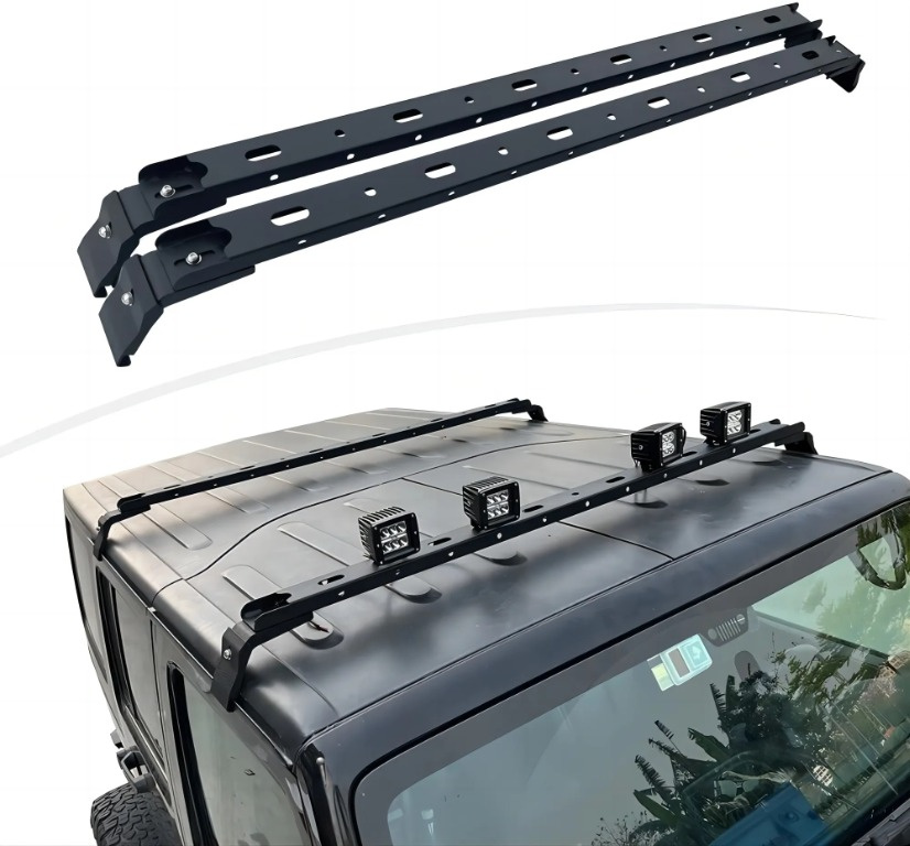 BARE TRANSVERSALE CU PRINDERE PENTRU PROIECTOARE JEEP WRANGLER JK JL JT 2007-2025 BK [2-BUC]