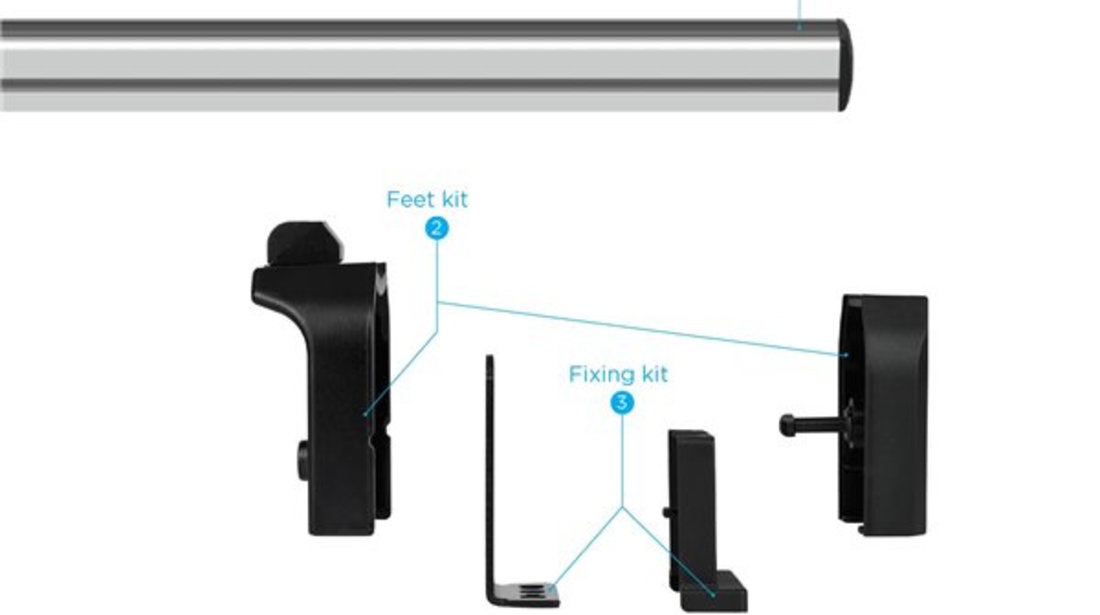 Bare transversale Ford Tourneo III Connect, model 2006-2014, L1,L2, aluminiu, Menabo Professional