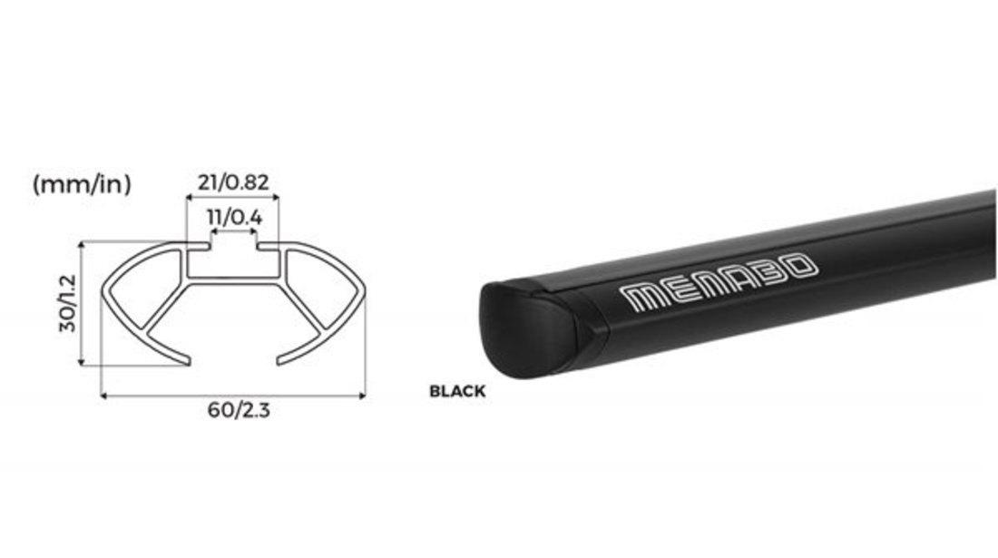 Bare transversale Menabo Delta Black pentru Fiat Tempra, 4 usi, model 1990-1996