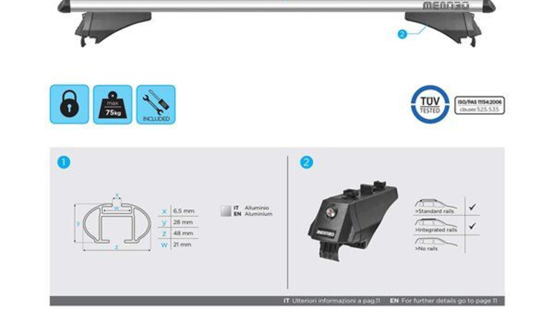 Bare transversale Menabo Tiger Silver pentru Mitsubishi ASX 2013+