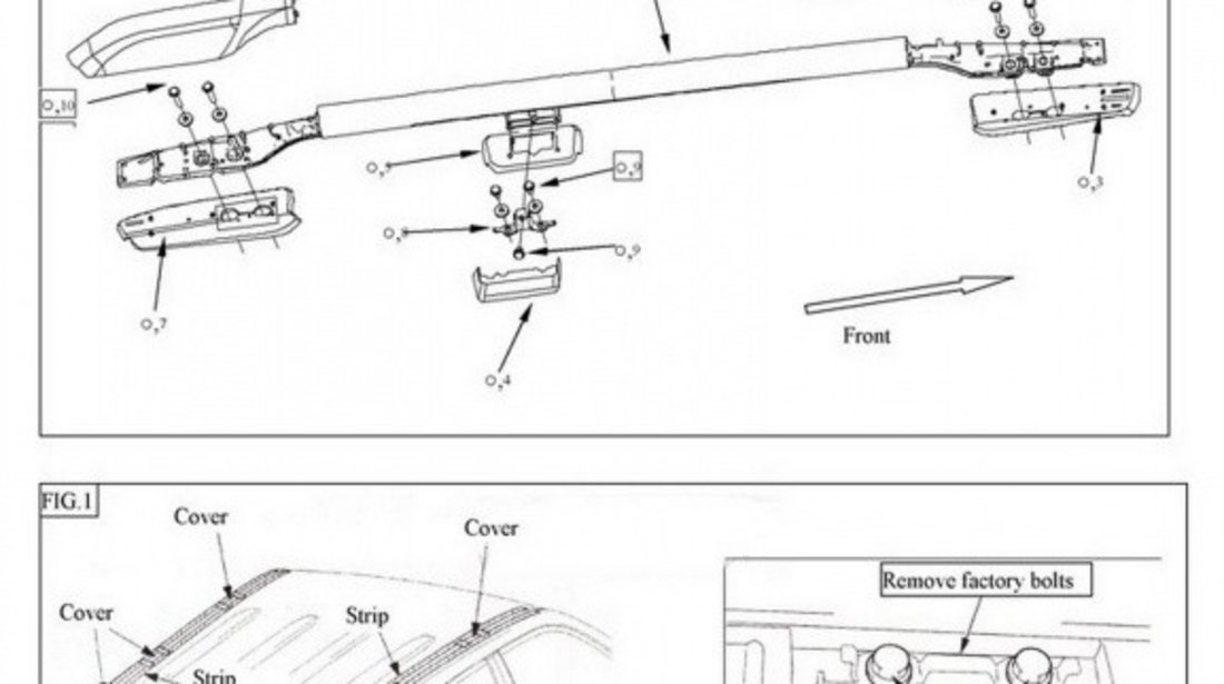 Bare Verticale compatibil cu Toyota Land Cruiser Prado J150 (2009+) Negru Mat