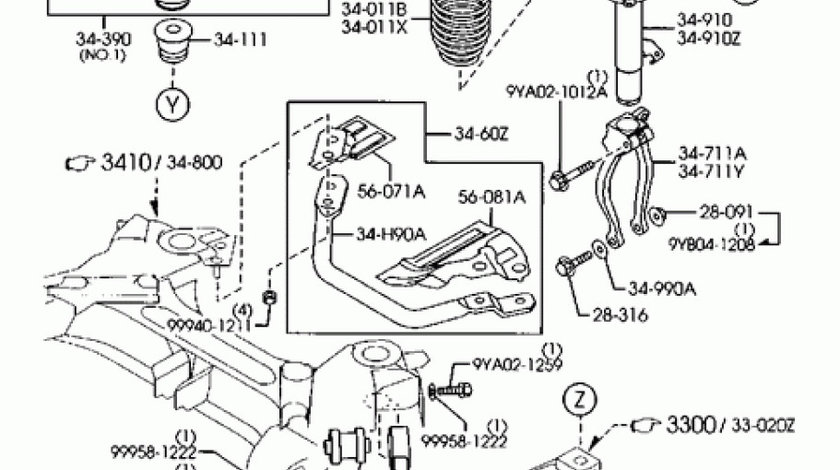 Bascula superioara cu pivot punte fata Mazda 6 (I) GJ6A-34-250B